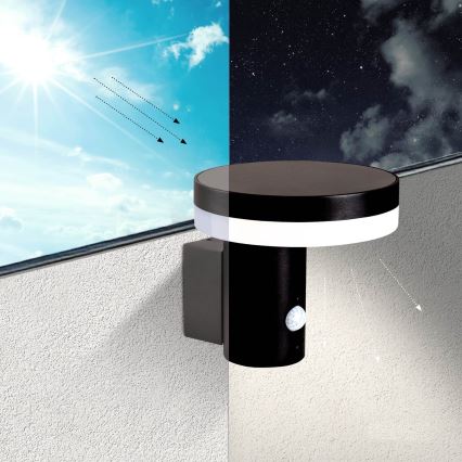 LED Kinkiet solarny z czujnikiem SOLARIS3 LED/5,5W/3,7V 4000K IP44 2600 mAh