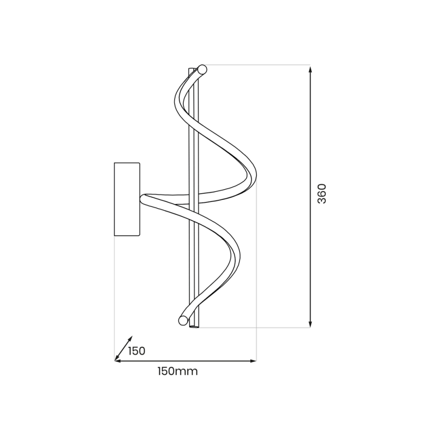 LED Kinkiet TWIST LED/12W/230V czarny