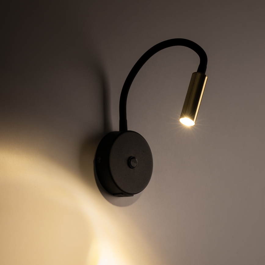 LED Kinkiet z USB port LAGOS 1xG9/3W/5V 4000K czarny/złoty