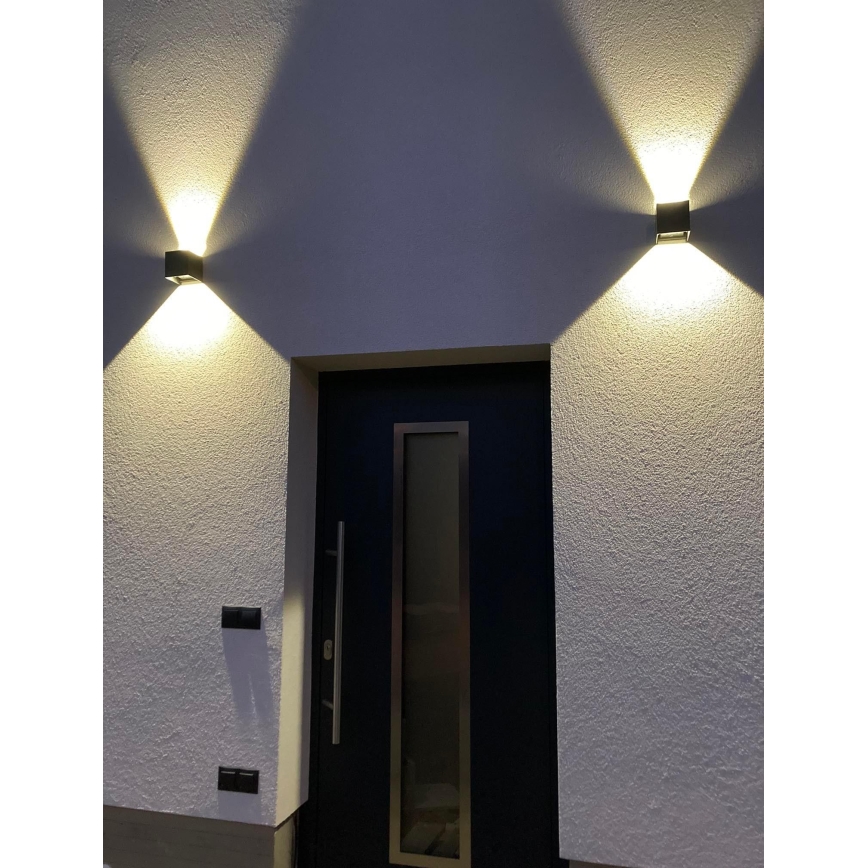 LED Kinkiet zewnętrzny 2xLED/3W/230V IP54 czarny