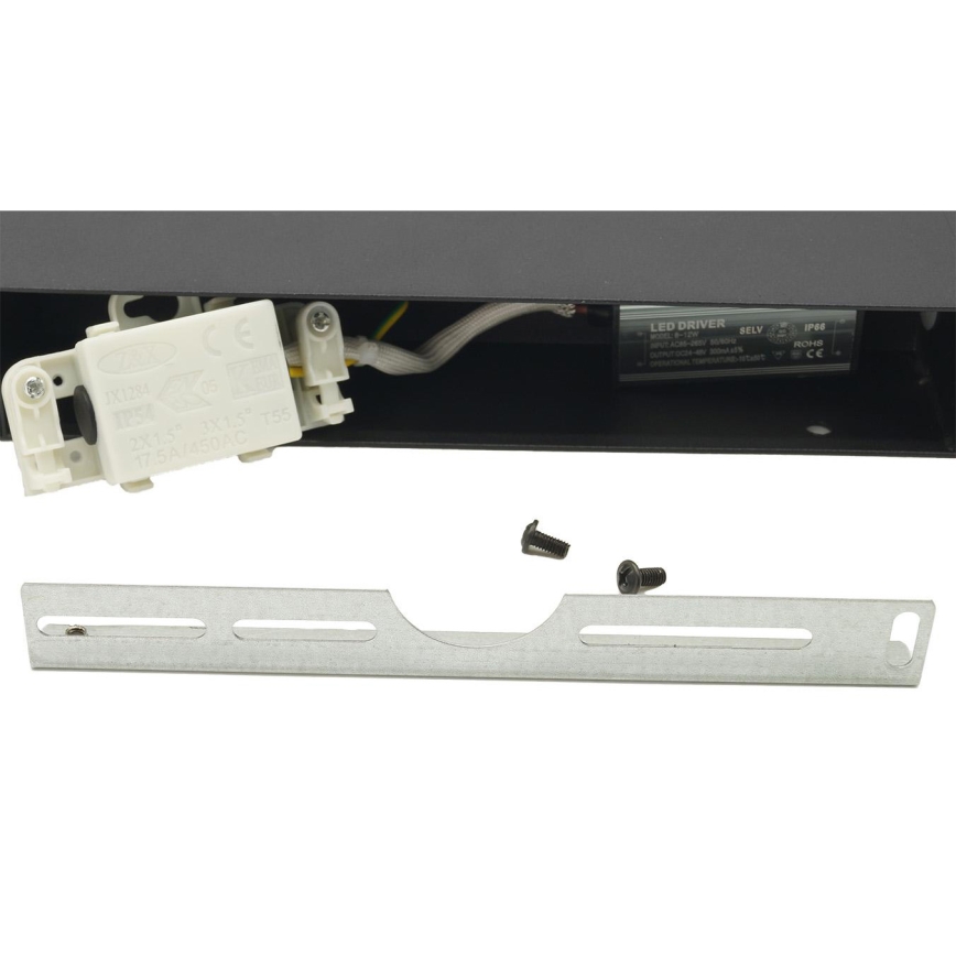 LED Elastyczny Kinkiet zewnętrzny 2xLED/4W/230V IP54 30 cm czarny