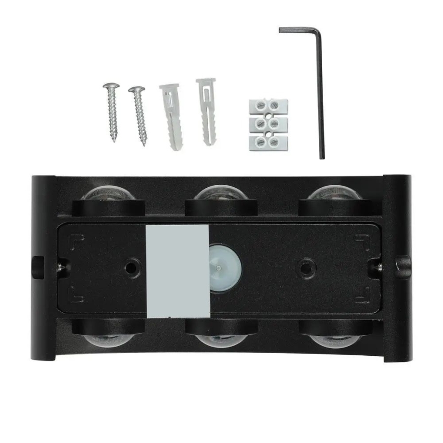 LED Kinkiet zewnętrzny 3xLED/6W/230V IP54 4000K czarny