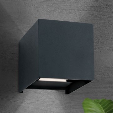 LED Kinkiet zewnętrzny CUBE 2xLED/3W/230V IP54 antracyt