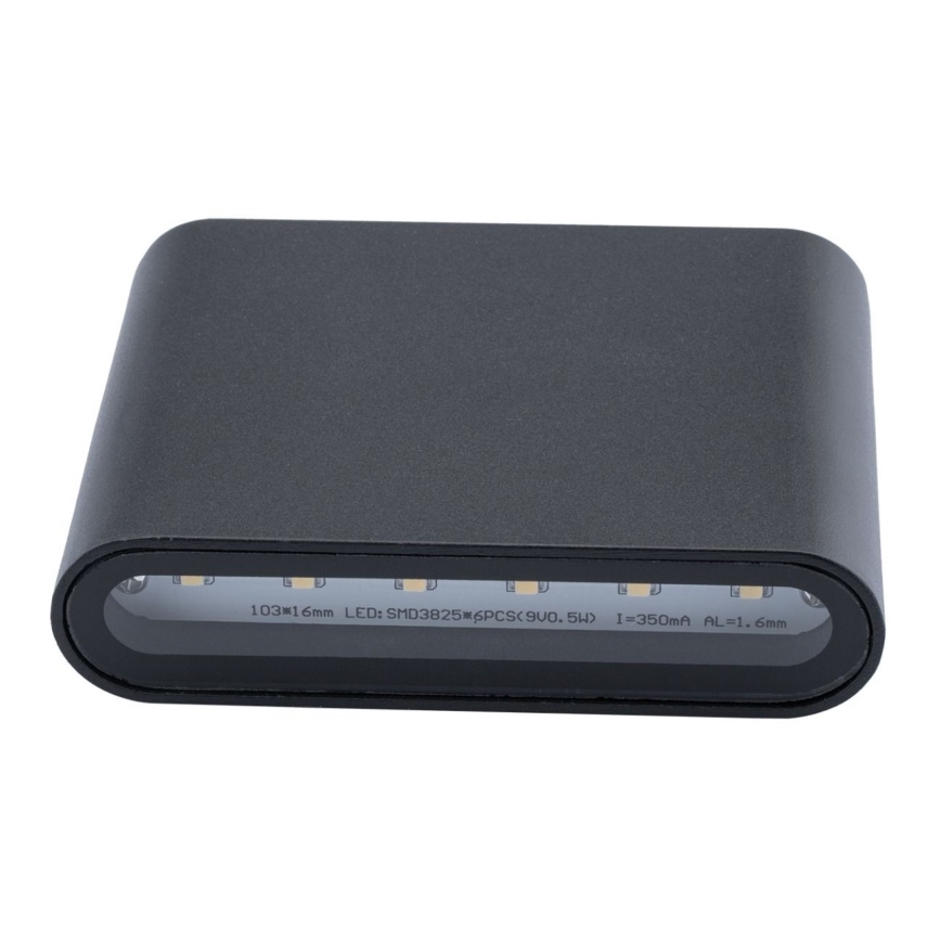 LED Kinkiet zewnętrzny FLOW 2xLED/3W/230V IP54 czarny
