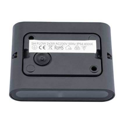 LED Kinkiet zewnętrzny FLOW 2xLED/3W/230V IP54 czarny