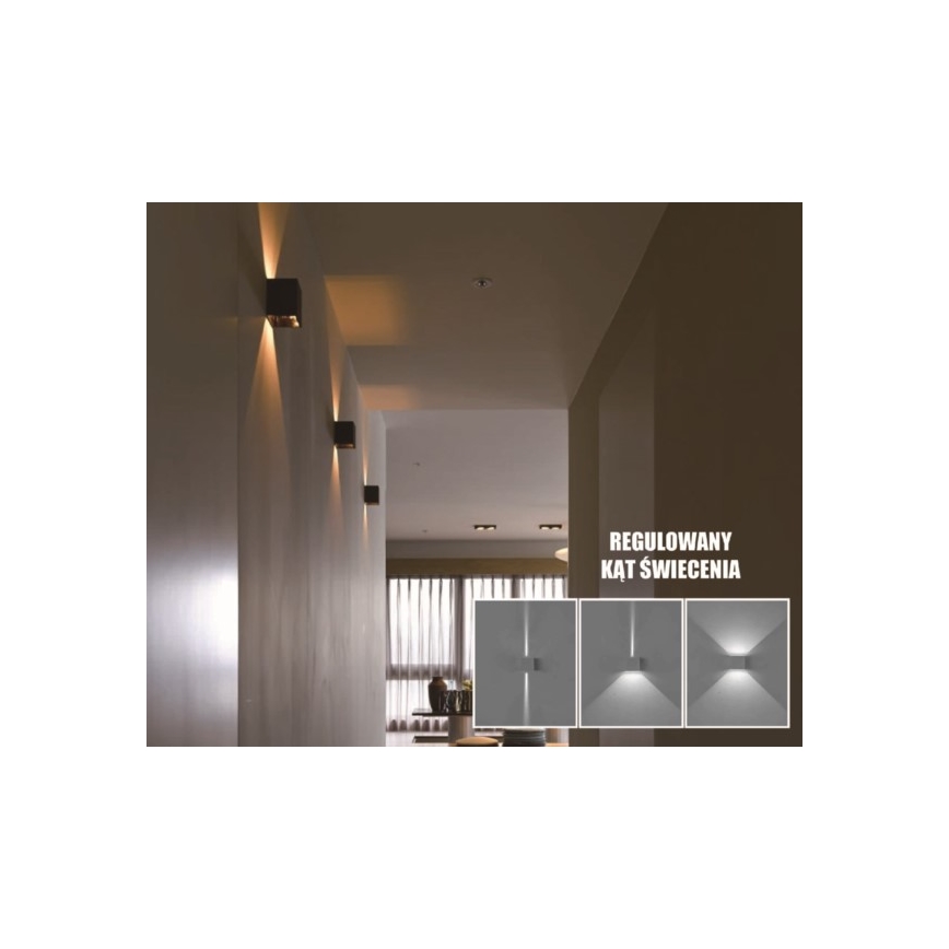 LED Kinkiet zewnętrzny KREON 2xLED/3W/230V IP54 4000K czarny