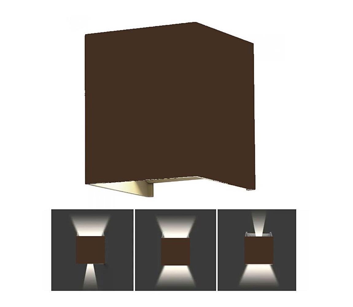 LED Kinkiet zewnętrzny LED/11W/230V 3000K IP65 brązowy