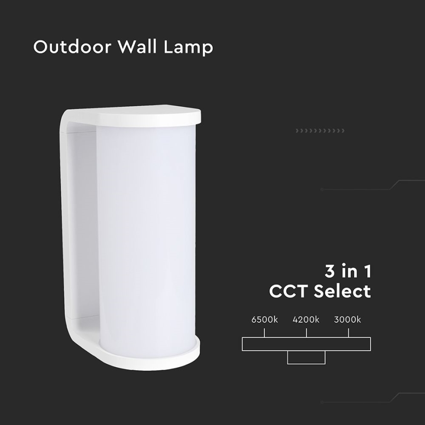 LED Kinkiet zewnętrzny LED/12W/230V 3000/4200/6500K IP65 biały