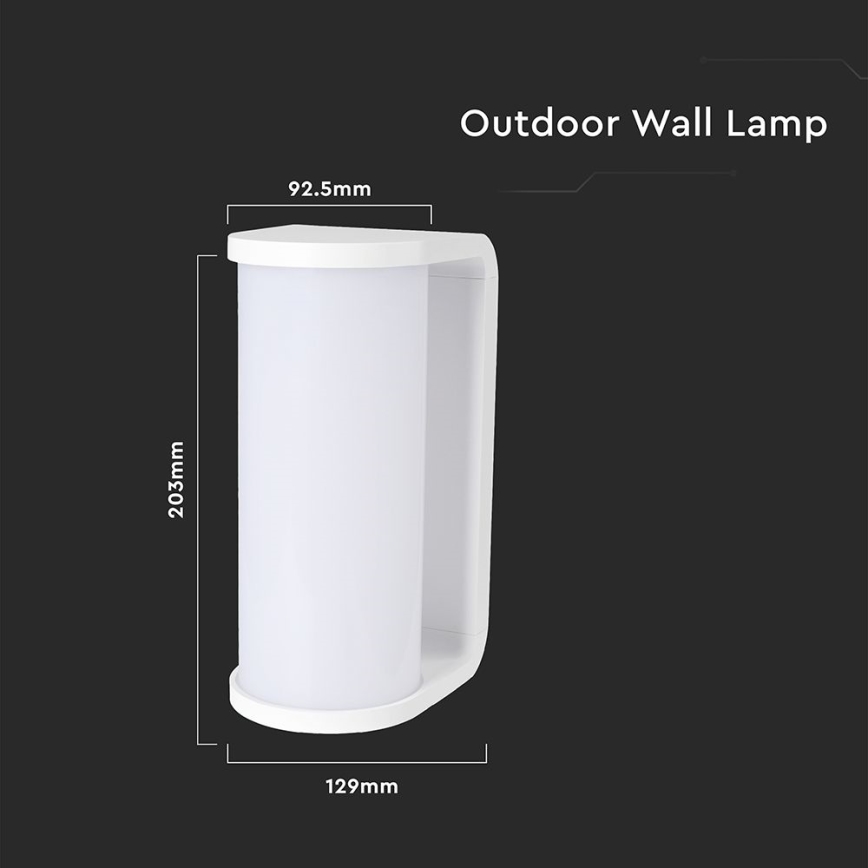 LED Kinkiet zewnętrzny LED/12W/230V 3000/4200/6500K IP65 biały