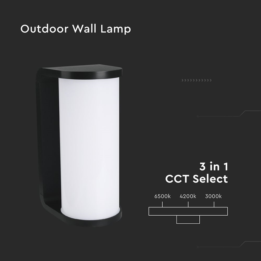 LED Kinkiet zewnętrzny LED/12W/230V 3000/4200/6500K IP65 czarny