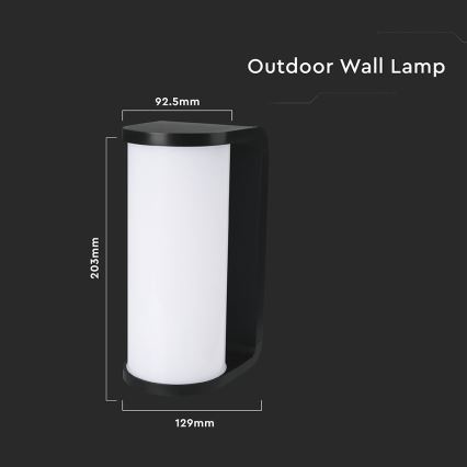 LED Kinkiet zewnętrzny LED/12W/230V 3000/4200/6500K IP65 czarny
