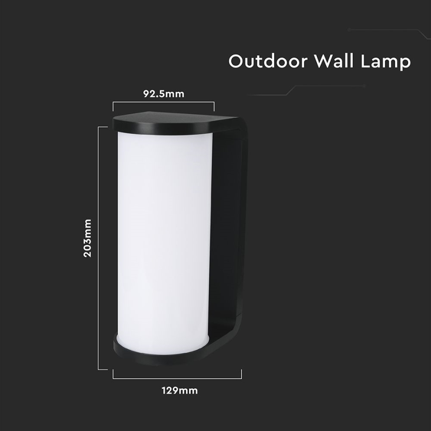 LED Kinkiet zewnętrzny LED/12W/230V 3000/4200/6500K IP65 czarny