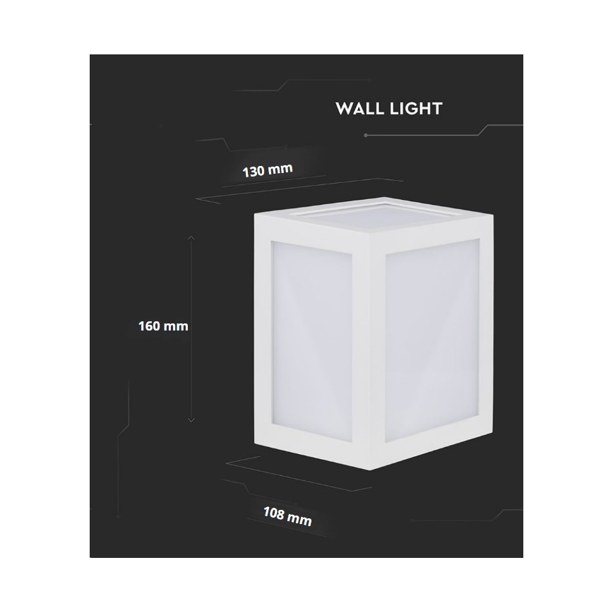 LED Kinkiet zewnętrzny LED/12W/230V 3000K IP65 biały