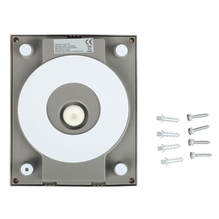 LED Kinkiet zewnętrzny LED/12W/230V 3000K IP65 szary
