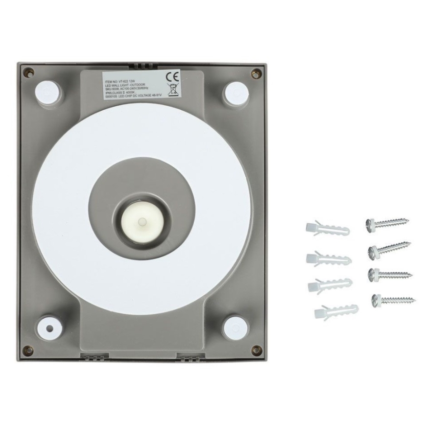 LED Kinkiet zewnętrzny LED/12W/230V 4000K IP65 szary