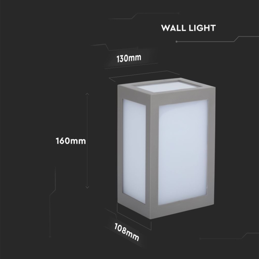 LED Kinkiet zewnętrzny LED/12W/230V 4000K IP65 szary