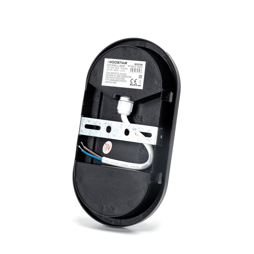 LED Kinkiet zewnętrzny LED/15W/230V 6500K czarny IP65