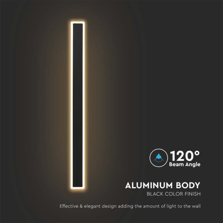 LED Kinkiet zewnętrzny LED/17W/230V 3000K IP65 czarne