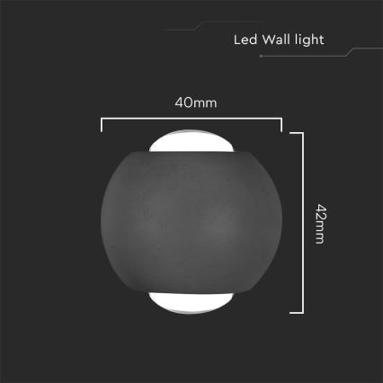 LED Kinkiet zewnętrzny LED/2W/230V 3000K IP54 czarny