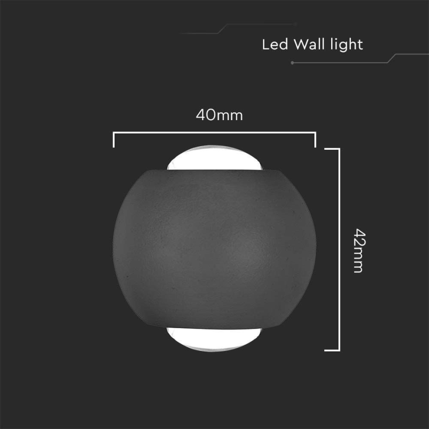 LED Kinkiet zewnętrzny LED/2W/230V 3000K IP54 czarny