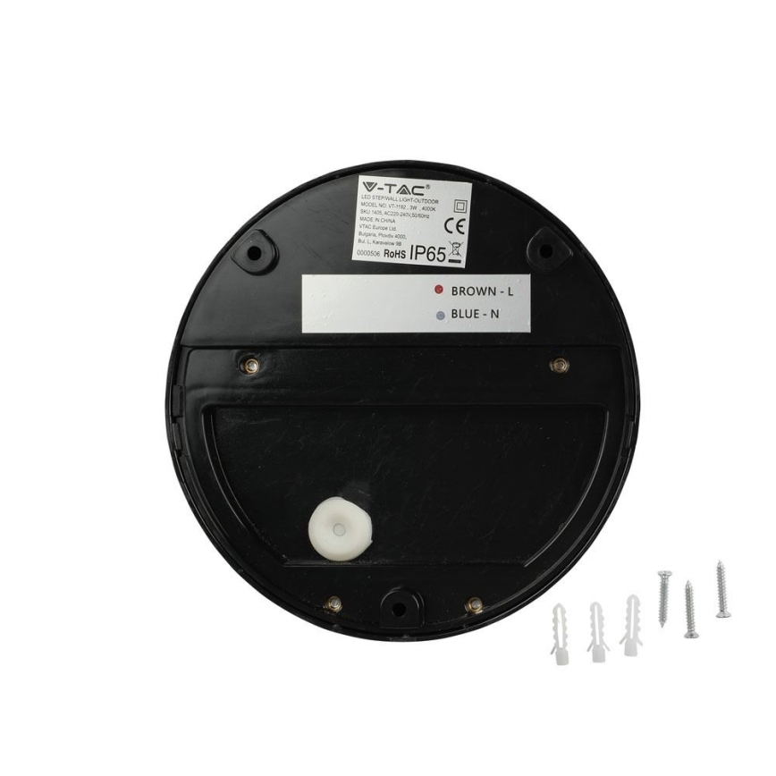LED Kinkiet zewnętrzny LED/3W/230V 4000K IP65 czarny