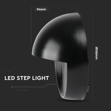 LED Kinkiet zewnętrzny LED/3W/230V 4000K IP65 czarny