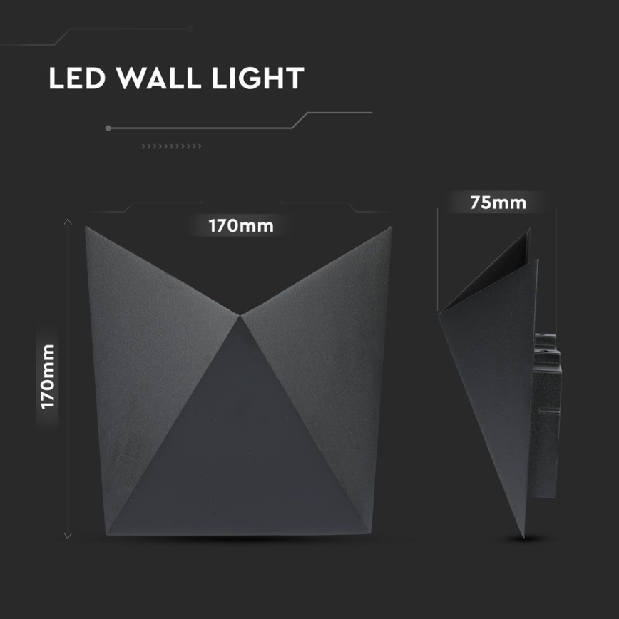 LED Kinkiet zewnętrzny LED/5W/230V 3000K IP65 czarny