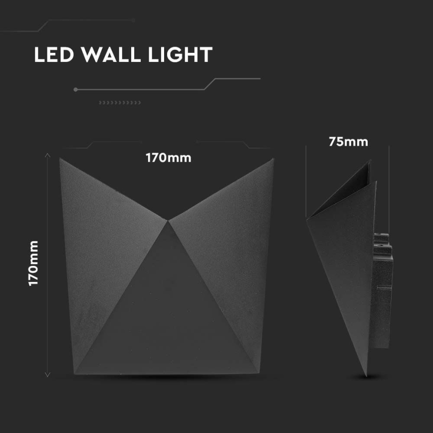LED Kinkiet zewnętrzny LED/5W/230V 4000K IP65 czarne