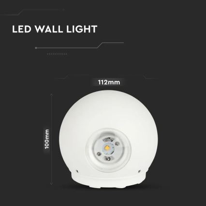 LED Kinkiet zewnętrzny LED/6W/230V 4000K IP65 biały