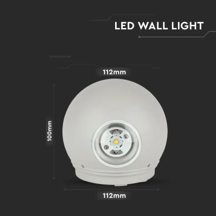 LED Kinkiet zewnętrzny LED/6W/230V 4000K IP65 szary