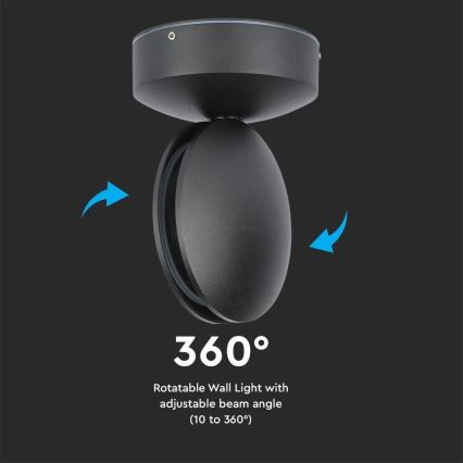 LED zewnętrzny naścienne flexible jasny LED/7W/230V 4000K IP65 czarny