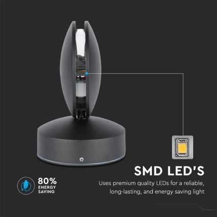 LED zewnętrzny naścienne flexible jasny LED/7W/230V 4000K IP65 czarny