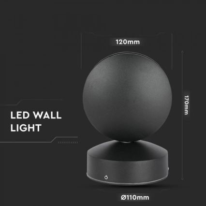 LED zewnętrzny naścienne flexible jasny LED/7W/230V 4000K IP65 czarny