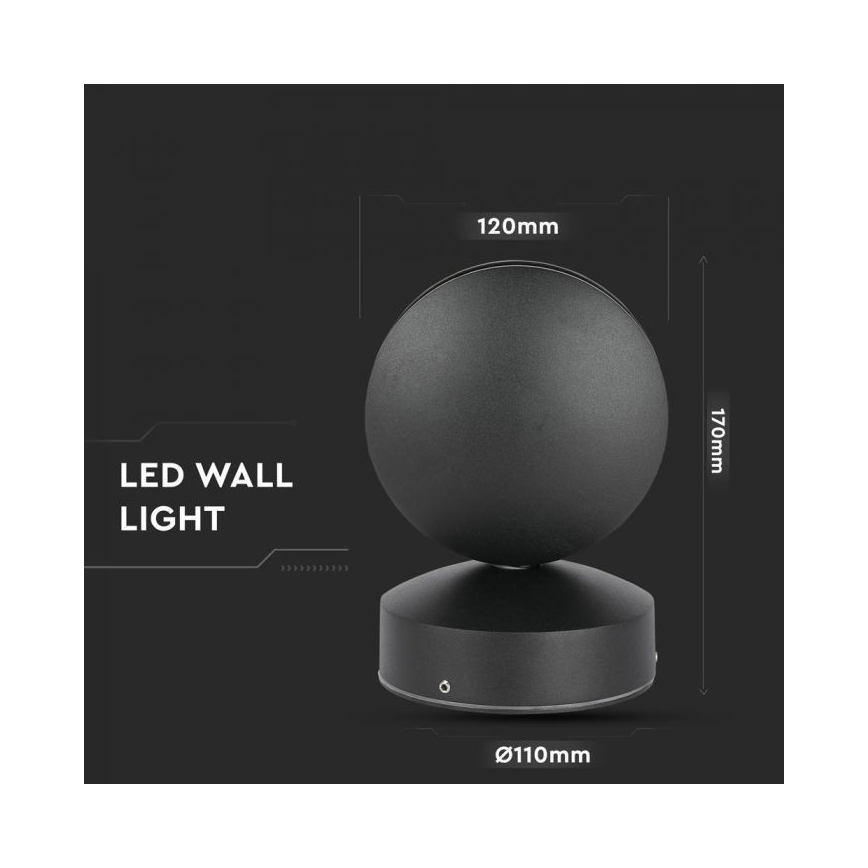 LED zewnętrzny naścienne flexible jasny LED/7W/230V 4000K IP65 czarny