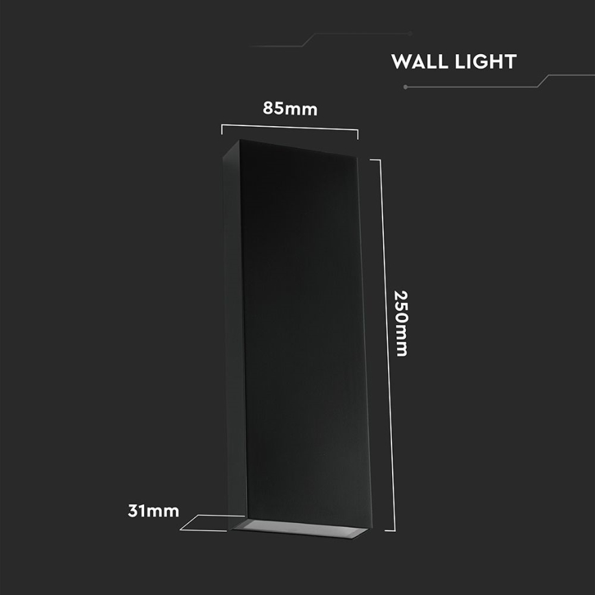 LED Kinkiet zewnętrzny LED/8W/230V 4000K IP65 czarny