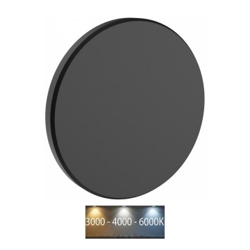 LED Kinkiet zewnętrzny PIATTA LED/12W/230V 3000/4000/6000K śr. 18 cm IP44 czarny