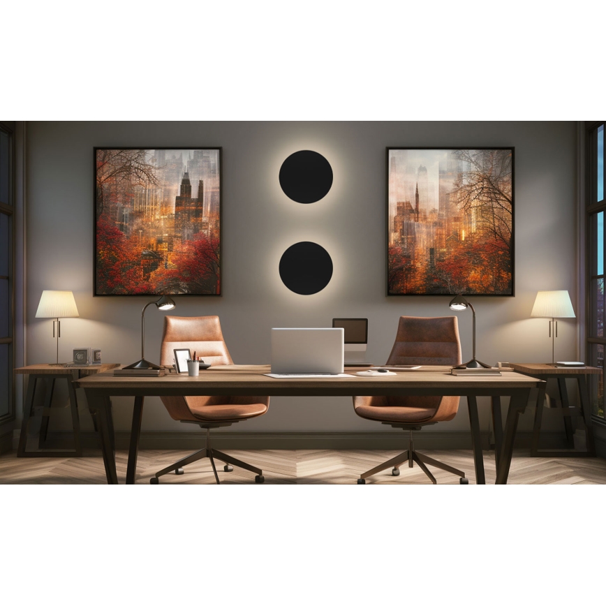 LED Kinkiet zewnętrzny PIATTA LED/18W/230V 3000/4000/6000K śr. 25 cm IP44 czarny