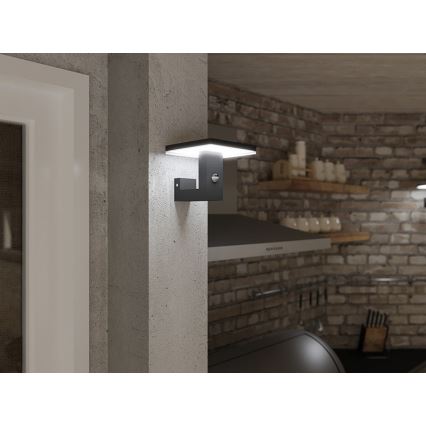 LED Kinkiet zewnętrzny z czujnikiem BARI LED/10W/230V 4000K IP54 antracyt