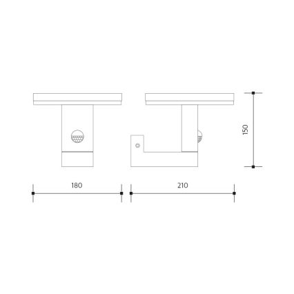 LED Kinkiet zewnętrzny z czujnikiem BARI LED/10W/230V 4000K IP54 antracyt