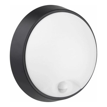 LED Kinkiet zewnętrzny z czujnikiem LED/12W/230V 3000/4000/6500K IP65 czarny