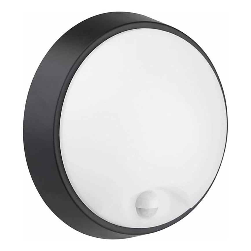 LED Kinkiet zewnętrzny z czujnikiem LED/12W/230V 3000/4000/6500K IP65 czarny