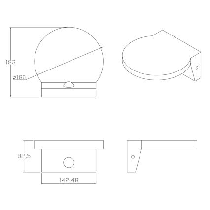 LED Kinkiet zewnętrzny z czujnikiem TESA LED/10W/230V IP54 czarny