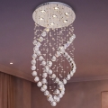 LED kryształowa lampa sufitowa NAURU LED/24W/230V śr. 40 cm chrom błyszczący + pilot zdalnego sterowania