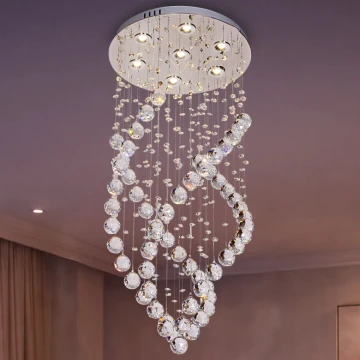 LED kryształowa lampa sufitowa NAURU LED/24W/230V śr. 40 cm chrom błyszczący + pilot zdalnego sterowania