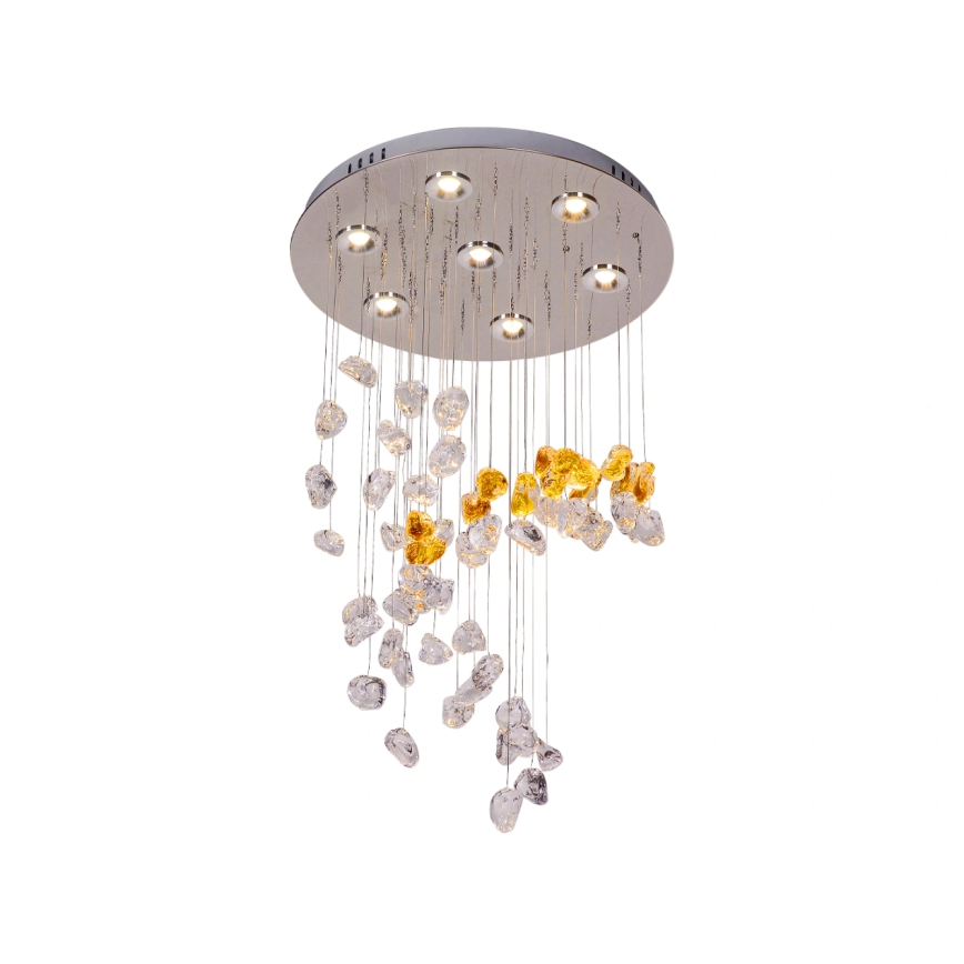 Kryształowy plafon LED AVARA LED/24W/230V, śr. 40 cm, błyszczący chrom + zdalne sterowanie