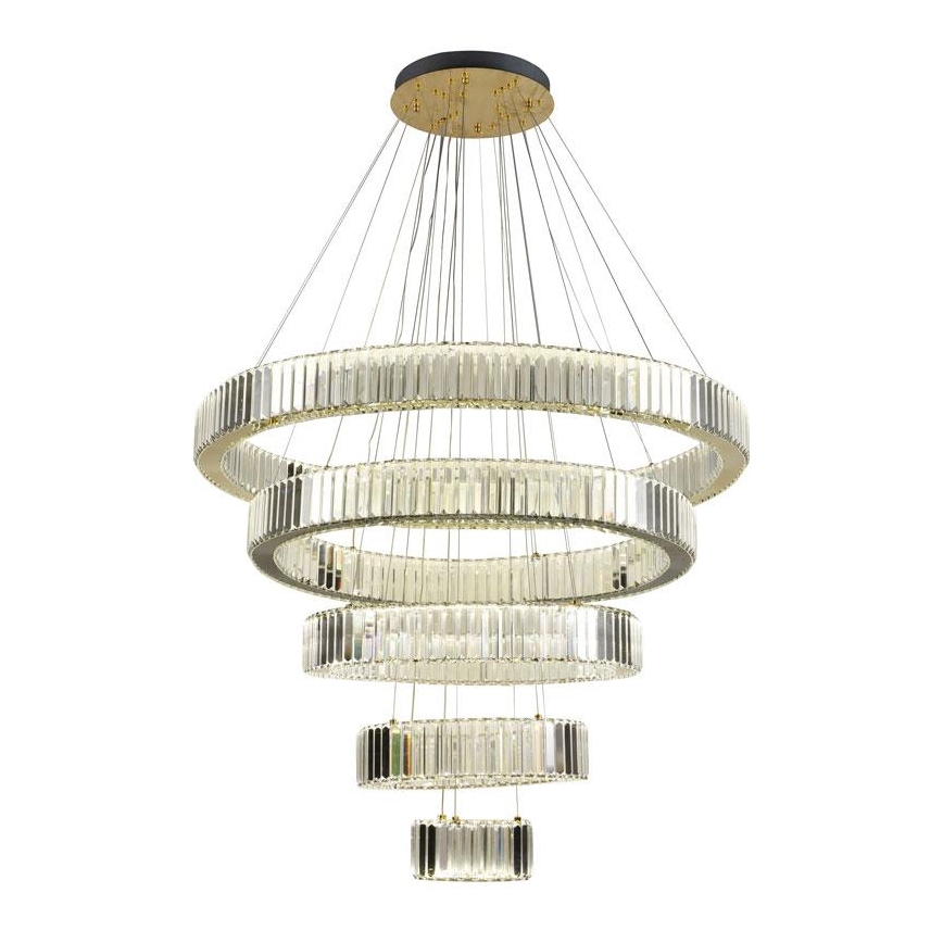 Regulowany LED kryształowy żyrandol na linkę LED/195W/230V 3000-6500K + pilot do zdalnego sterowania