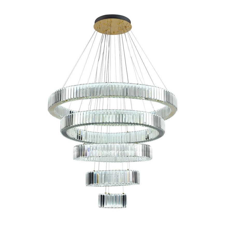 Regulowany LED kryształowy żyrandol na linkę LED/195W/230V 3000-6500K + pilot do zdalnego sterowania