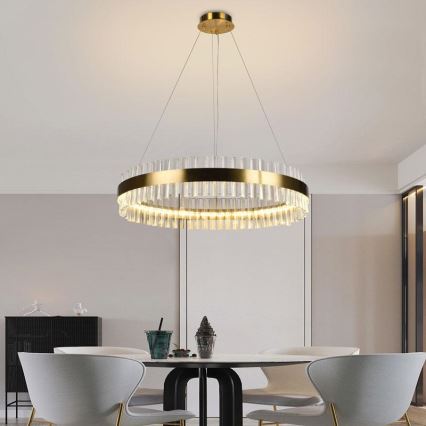 Regulowany LED kryształowy żyrandol na linkę LED/55W/230V 3000-6500K + pilot do zdalnego sterowania