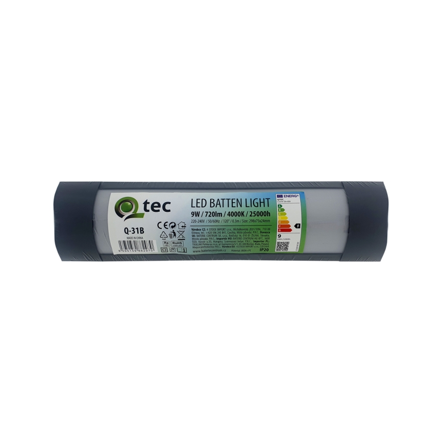 LED Kuchenne oświetlenie podszafkowe QTEC LED/9W/230V 30 cm czarne