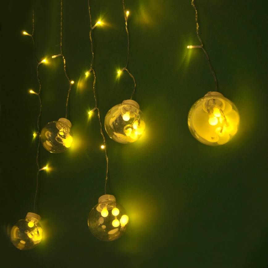 LED Kurtyna bożonarodzeniowa WISH BALLS 108xLED/8 funkcje 4,5 m ciepła biel